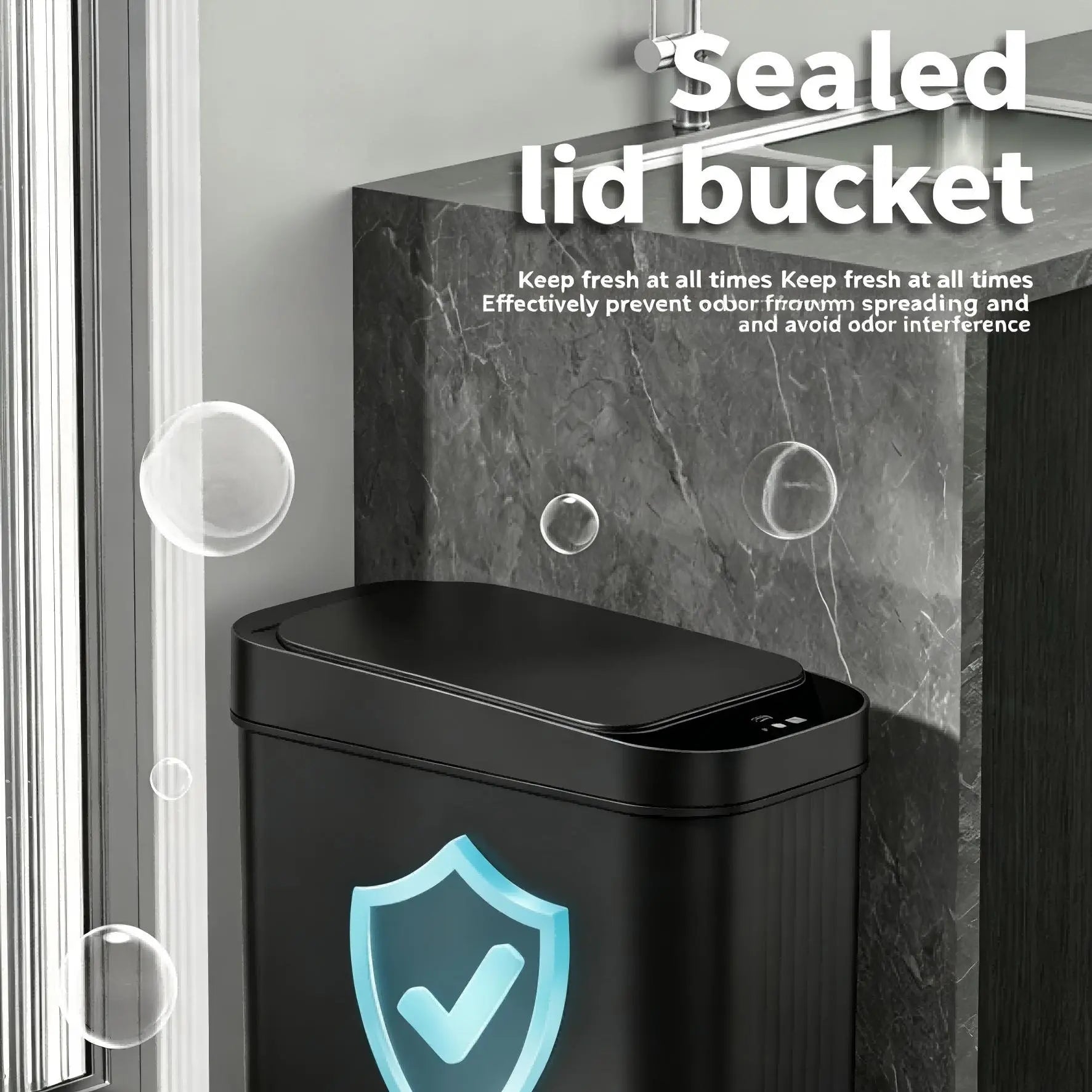 2 Pack 15L(A) Mini Touchless Sensor Trash Can, Automatic Infrared Motion Garbage Bin with Lid, Slim Waterproof Waste Bin for Home Small Space