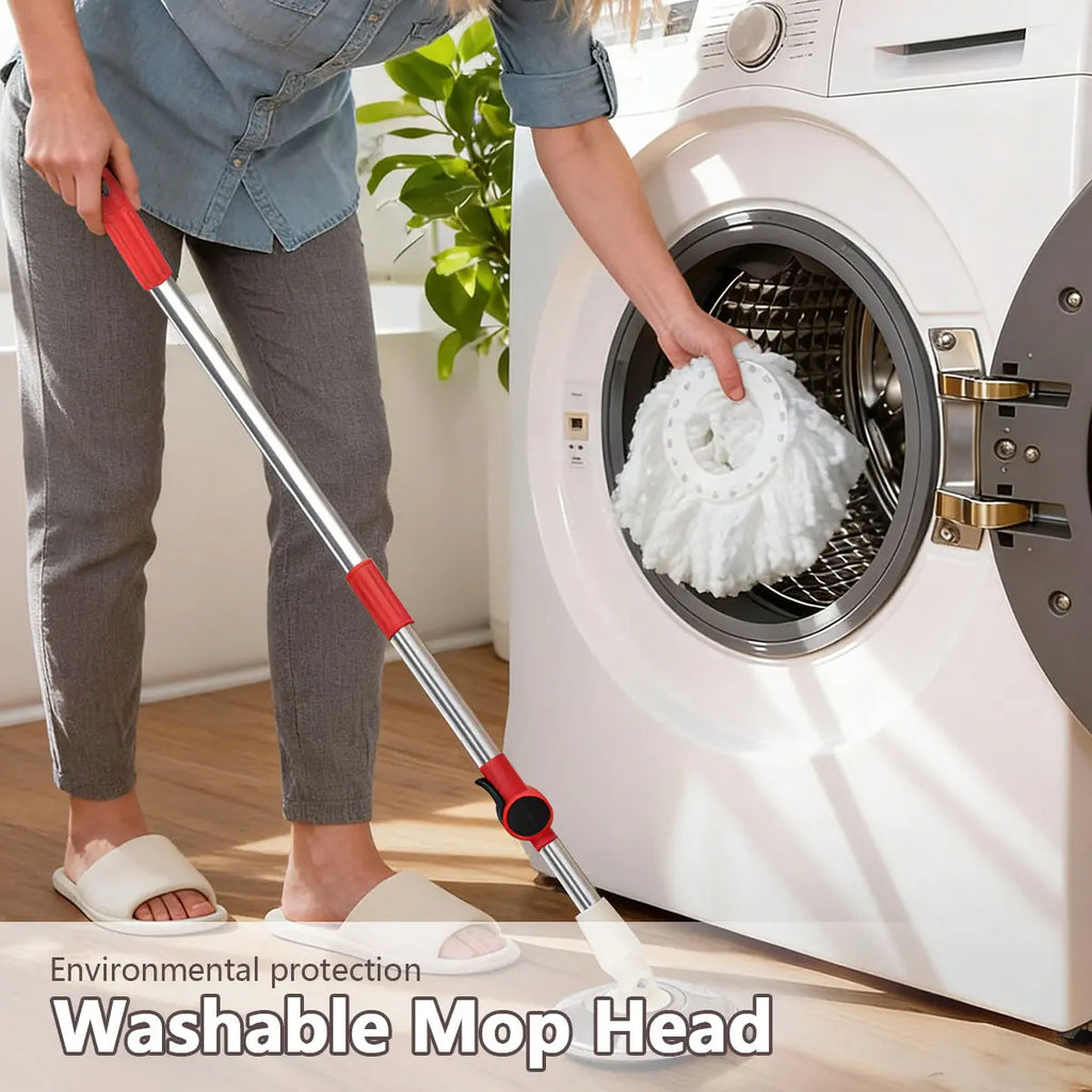 Mop and Bucket Set with 360° Rotatable Mop 3 Microfiber Heads 61/48-Inch Adjustable Handle Efficient Cleaning Supplies