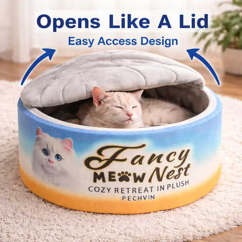 Covered Cat Bed – 19.7" Cozy Hideaway with Soft Lid Design – Enclosed Plush Cave for Indoor Cats & Kittens