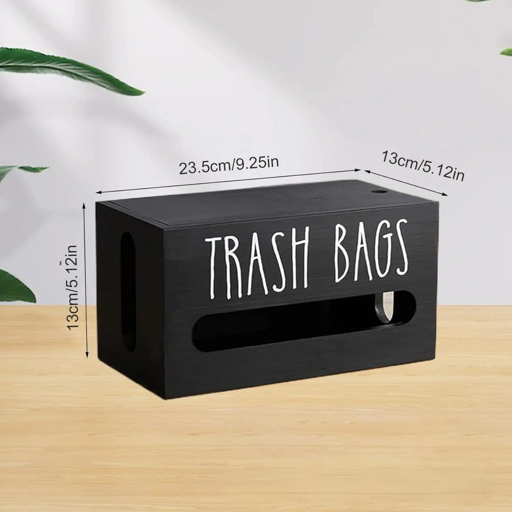 2 in 1 Wooden Plastic Grocery Bag Holder Dispenser, Wall Mount Extra Large Storage Organizer, Space Saving Kitchen & Bathroom Trash Bag Container