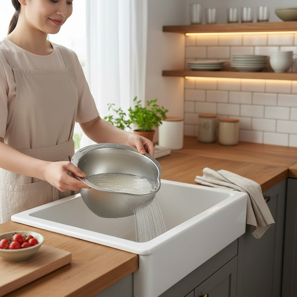 Kaveria Stainless Steel Rice Wash Basket